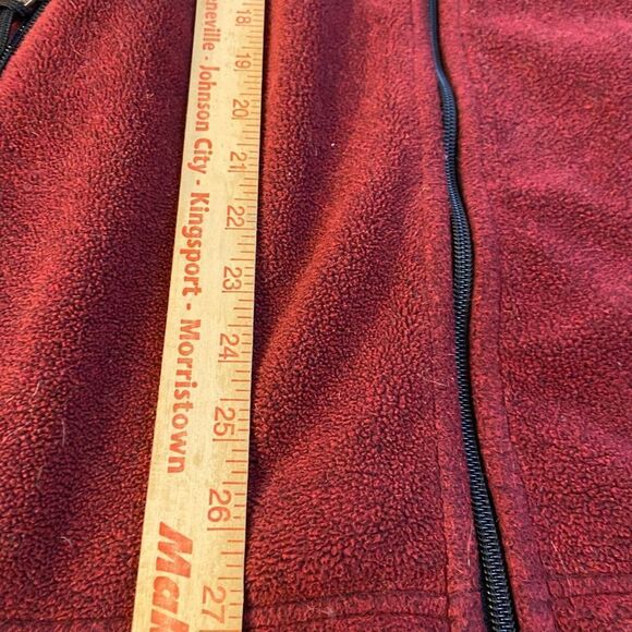Llbean full zipper vest jacket burgundy mens Xl - Picture 5 of 5